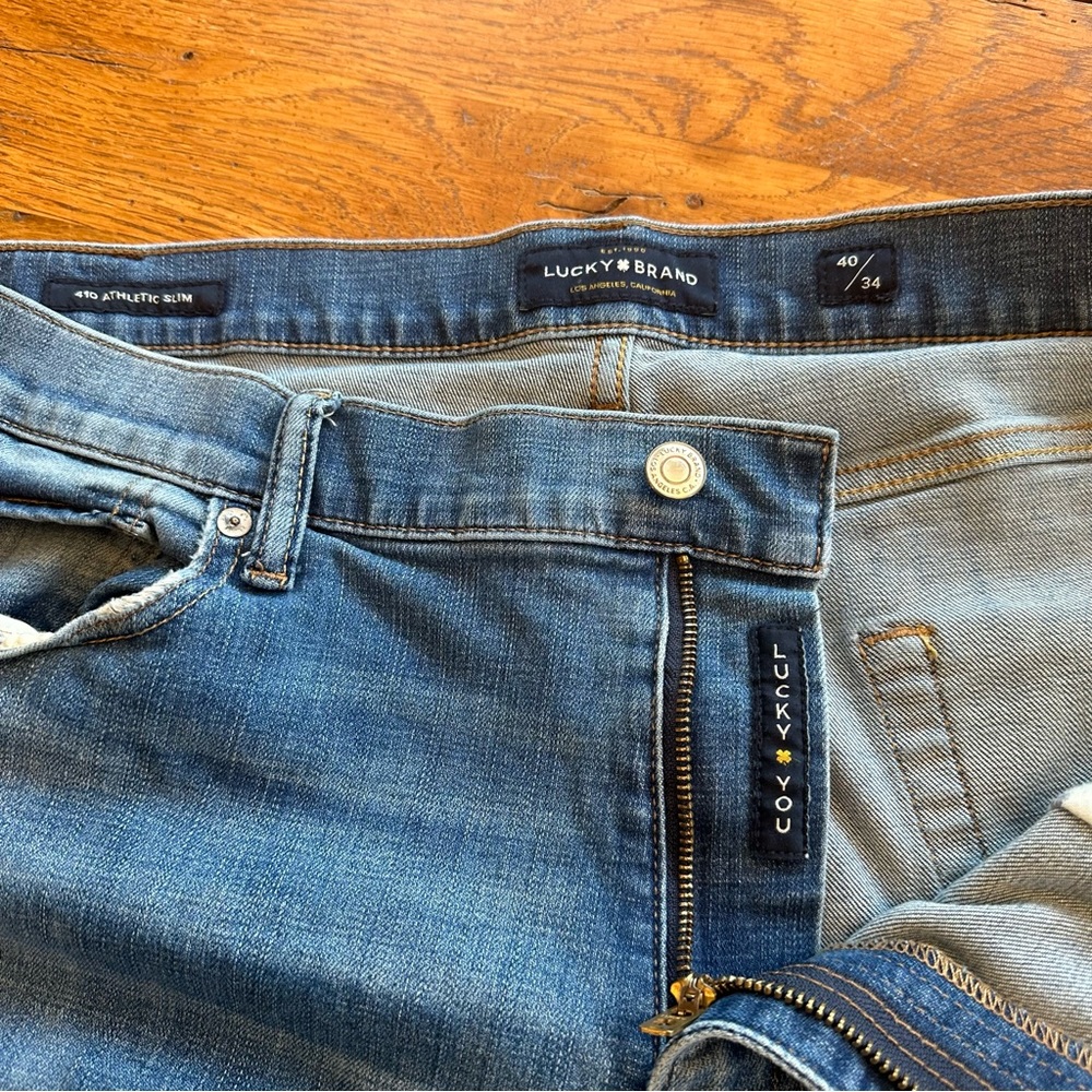 Lucky Brand 410 Athletic Slim Men’s Jeans Size 40 x 34 Two Pair - Picture 6 of 13